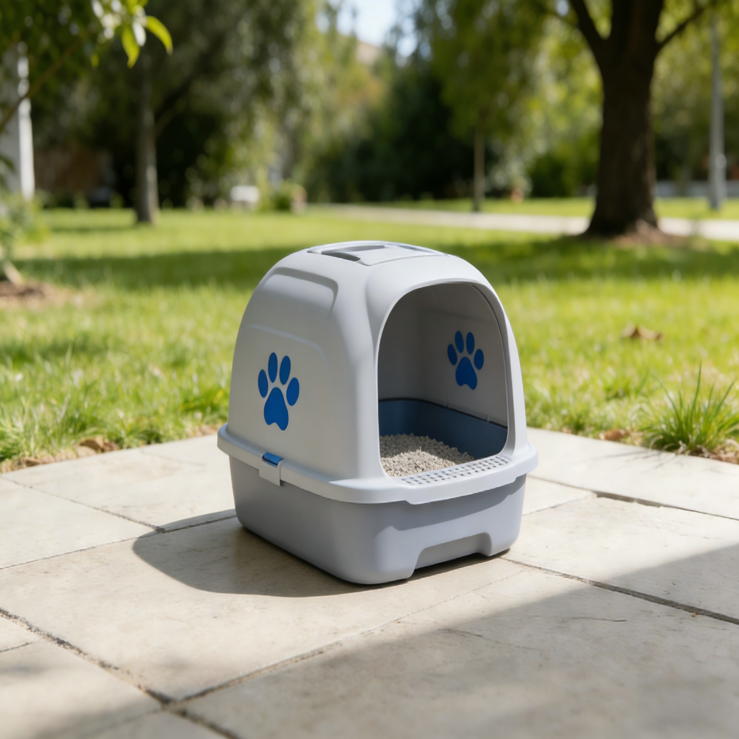 Covered Cat Litter Box with Privacy Hood