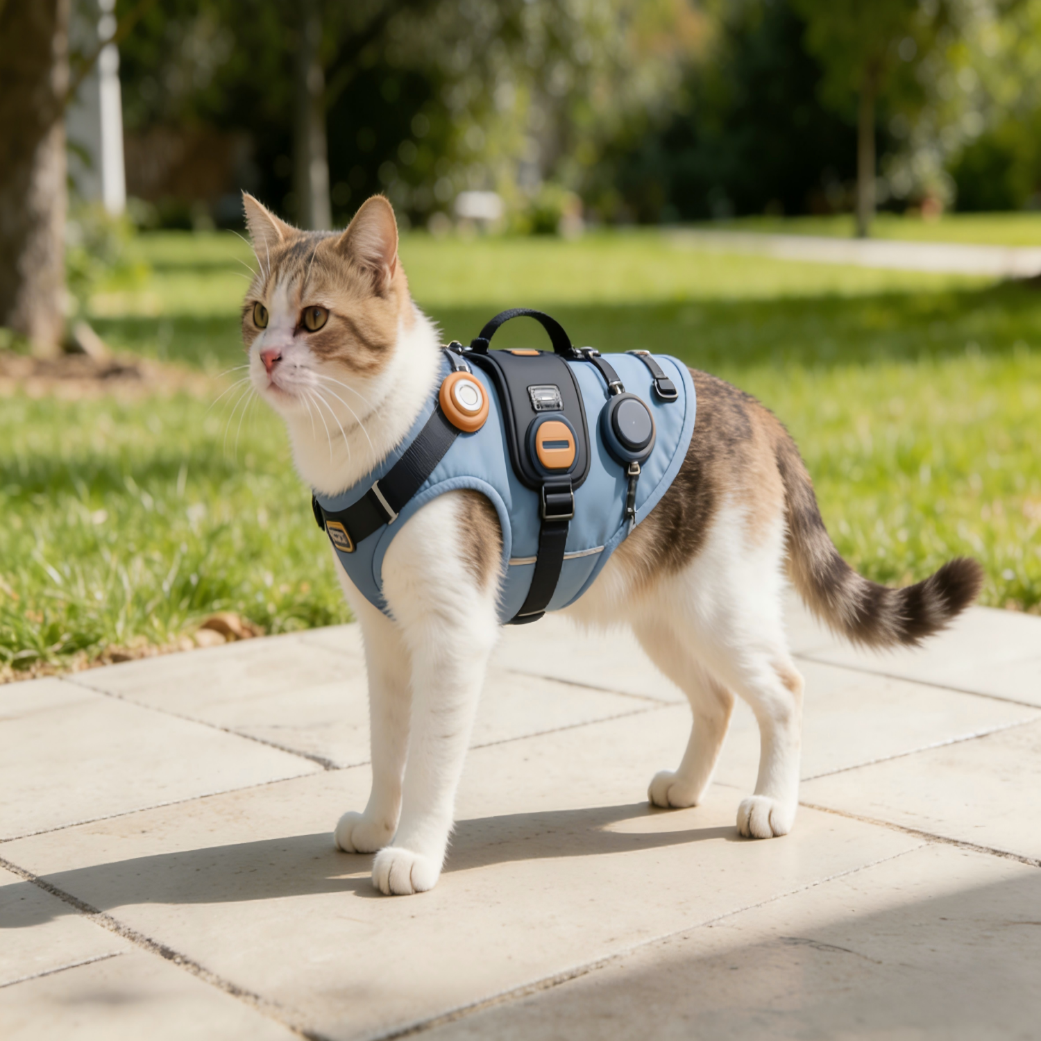 Secure Outdoor Cat Harness Vest with Handle