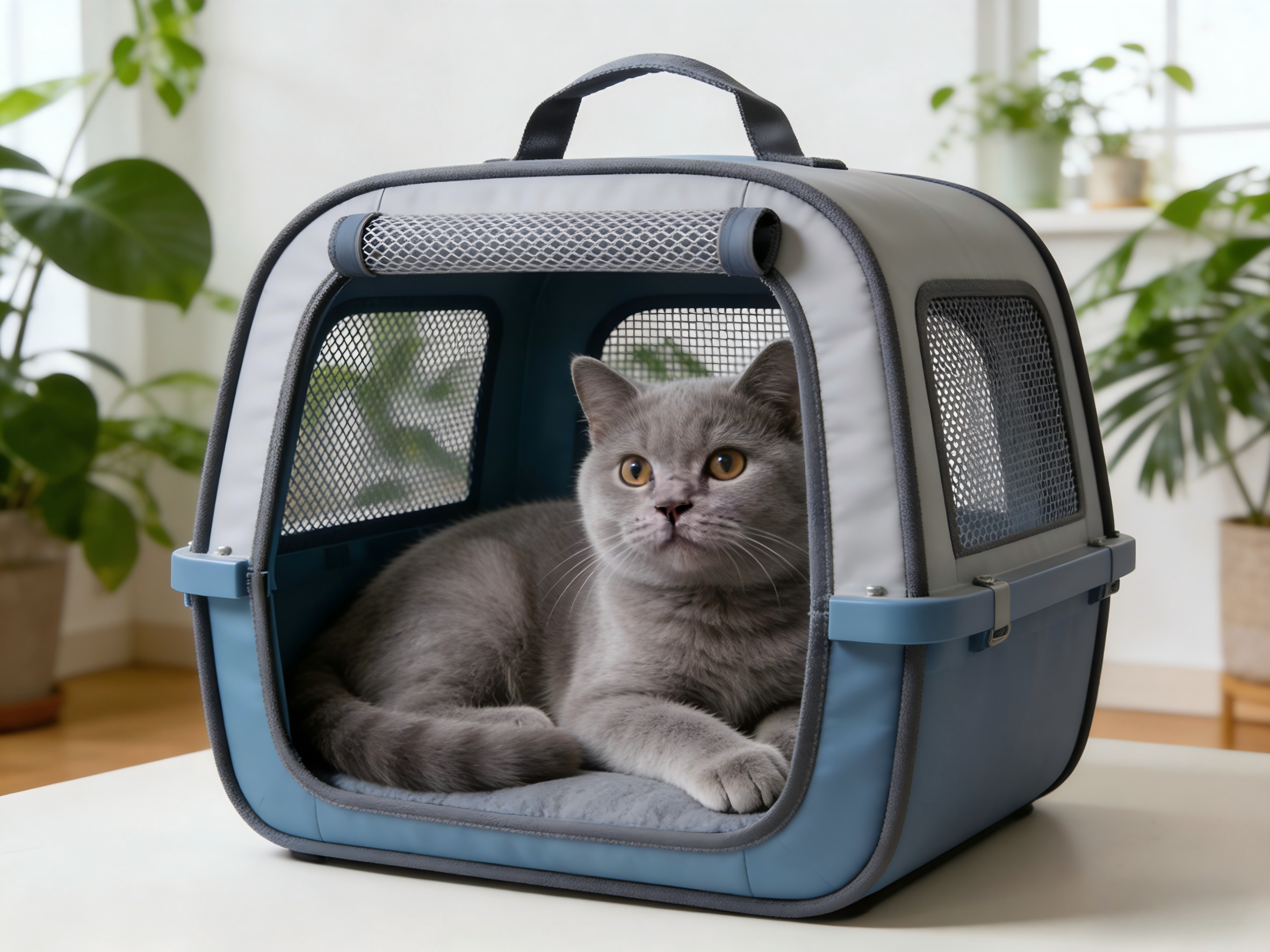 Soft-Sided Breathable Pet Carrier & Indoor Travel House