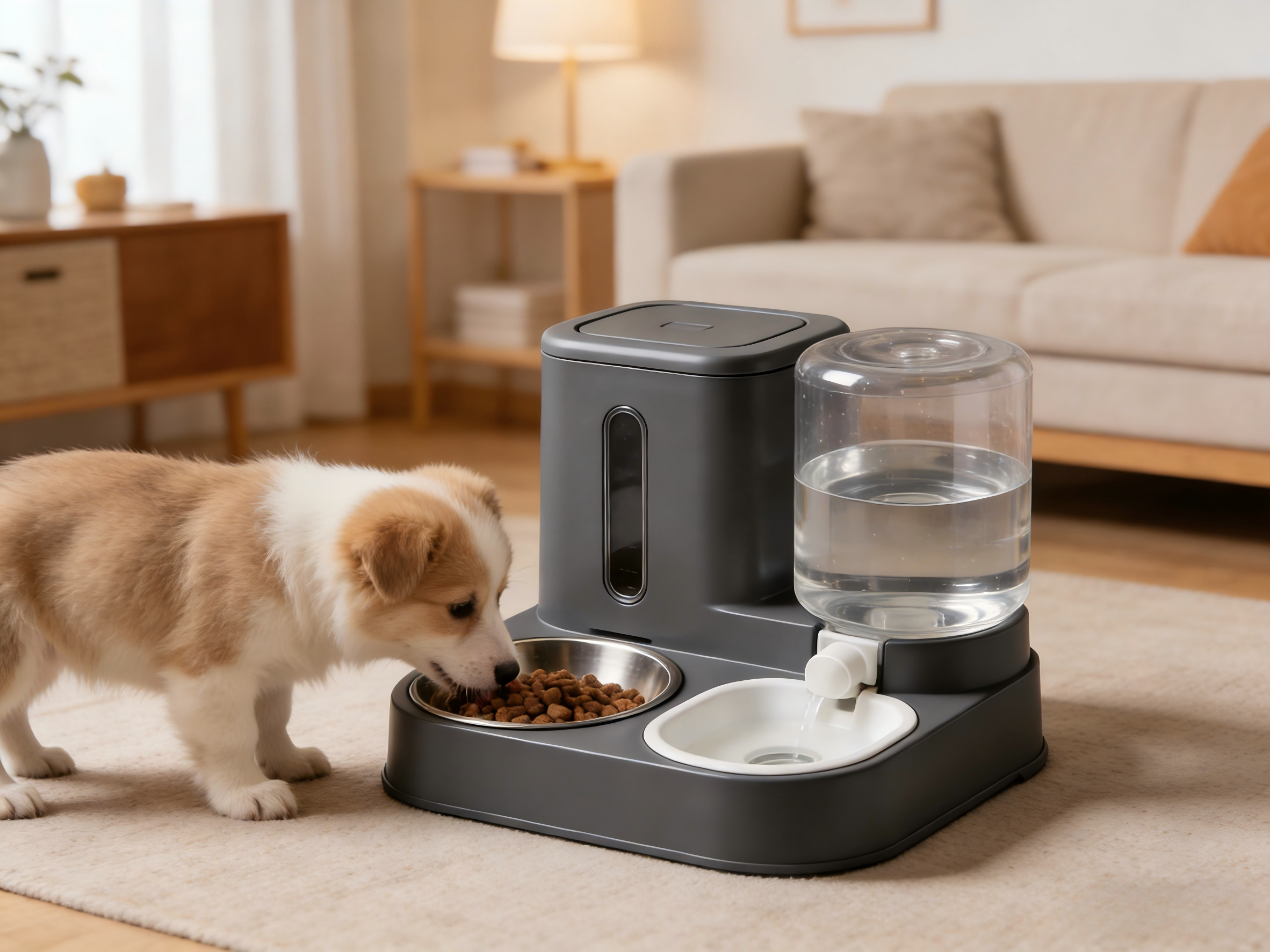 Automatic Pet Feeder & Water Dispenser Station